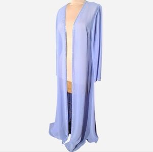 Alfred Angelo Long Sheer Blue Duster  With Beading